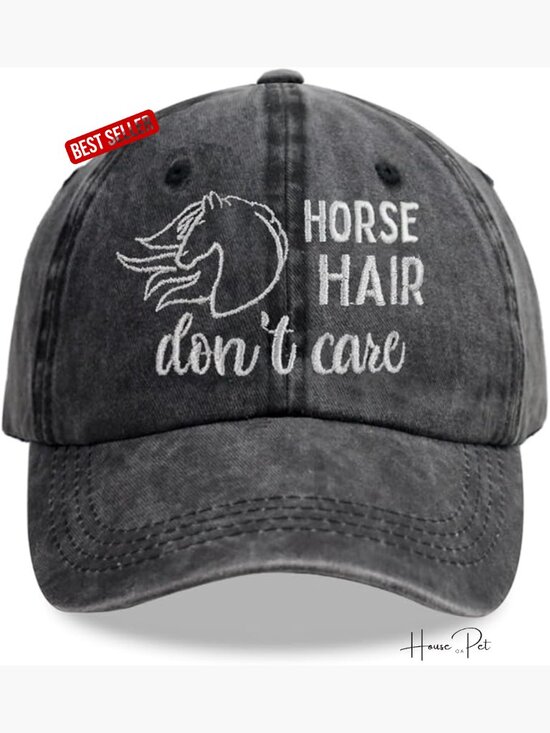 Horse Hair Don\'t Care Hat, Adjustable Distressed Cotton Baseball Cap for Women main image 5
